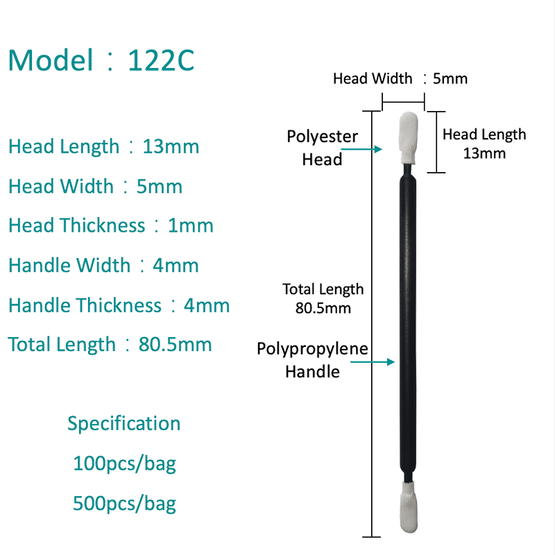 SW-122C Double head dust-free foam swab