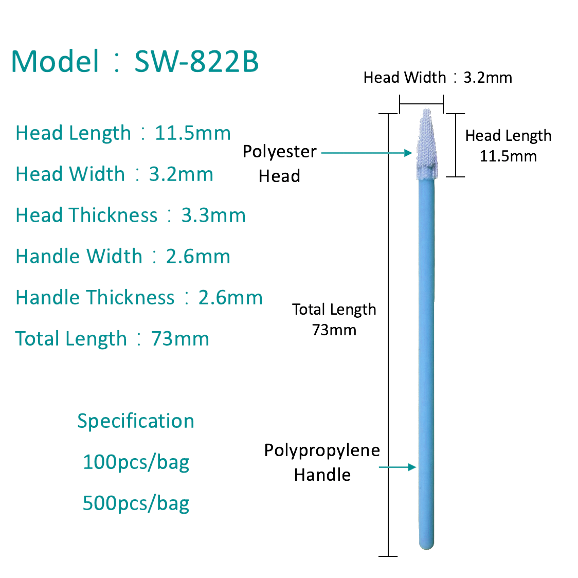 SW-822B Mataas na pagsipsip ng polyester swab