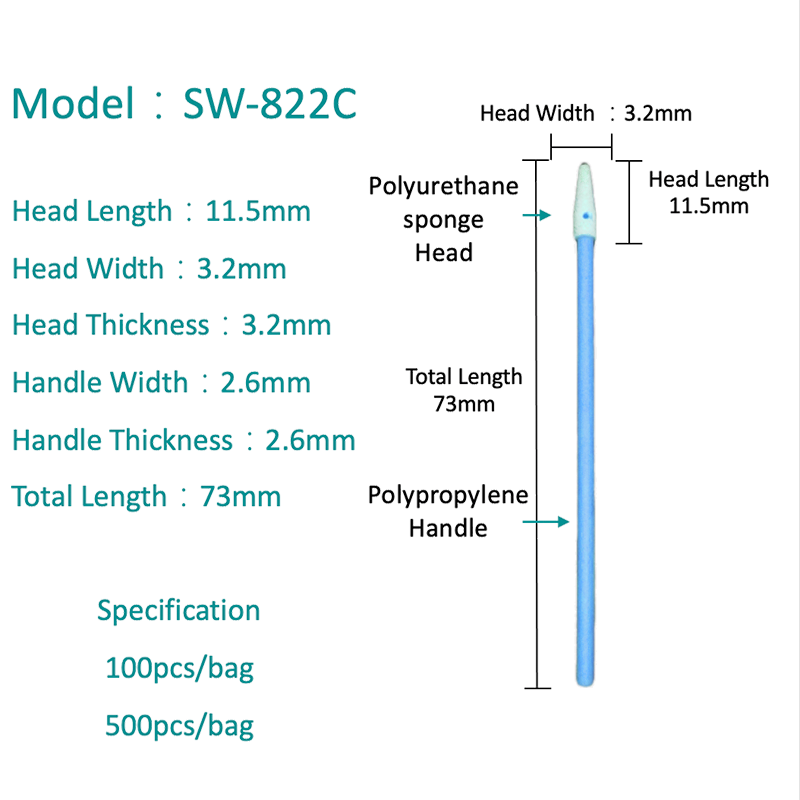 Itinuro ng SW-822C ang foam cleanroom swab