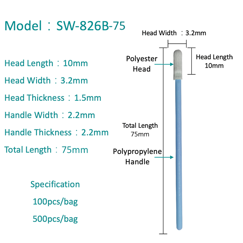 SW-826B-75 Chemical Resistant Polyester Swab