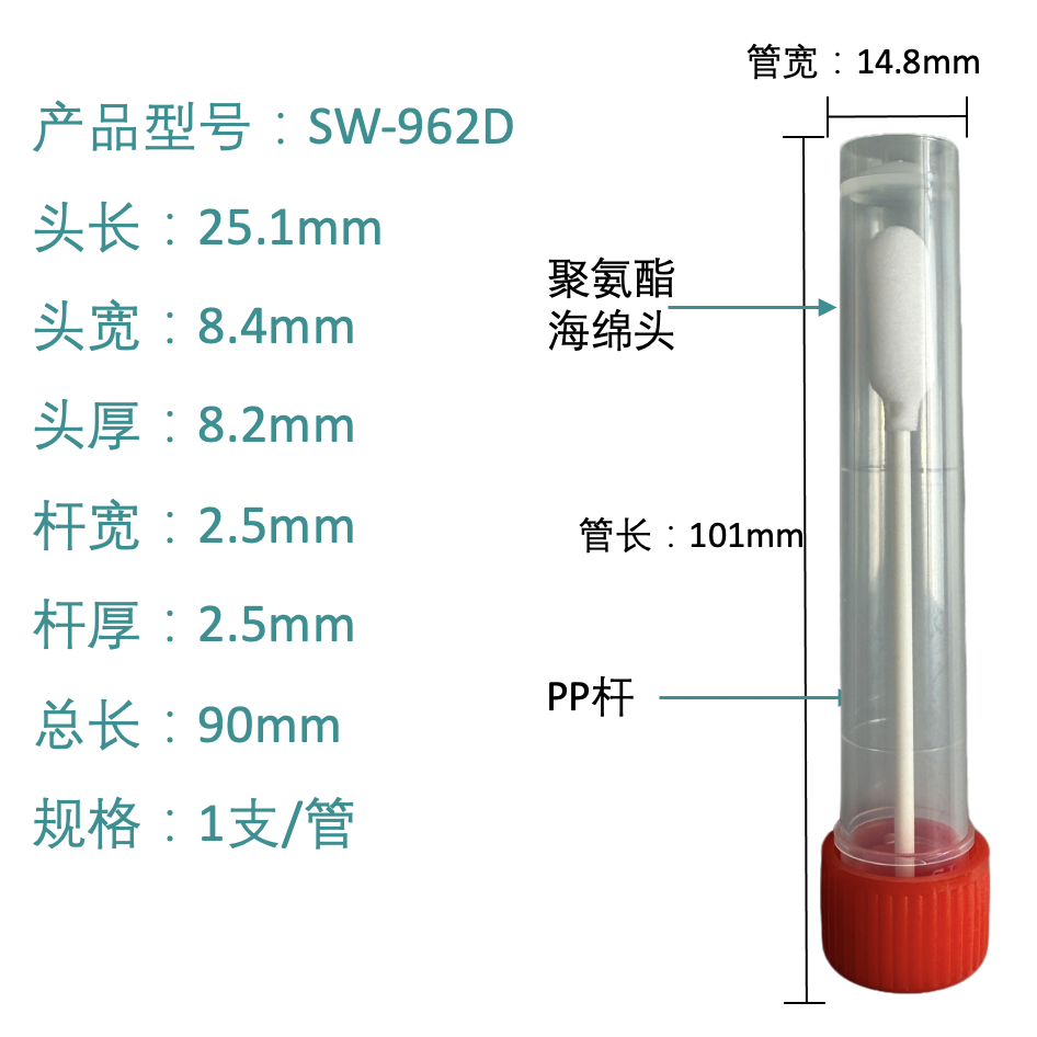 SW-962D Precision Cleaning Swab (Polyurethane Foam Tip)